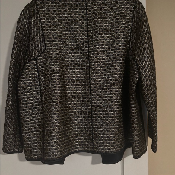 Lafayette 148 New York Black and Gold Textured Jacket - Picture 4 of 4